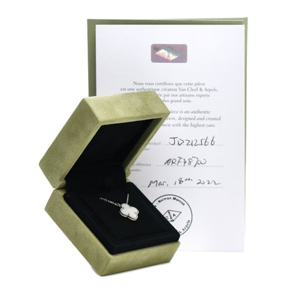 Van Cleef & Arpels 18K White Gold Mother of Pearl Vintage Alhambra Pendant Necklace 5 of 5
