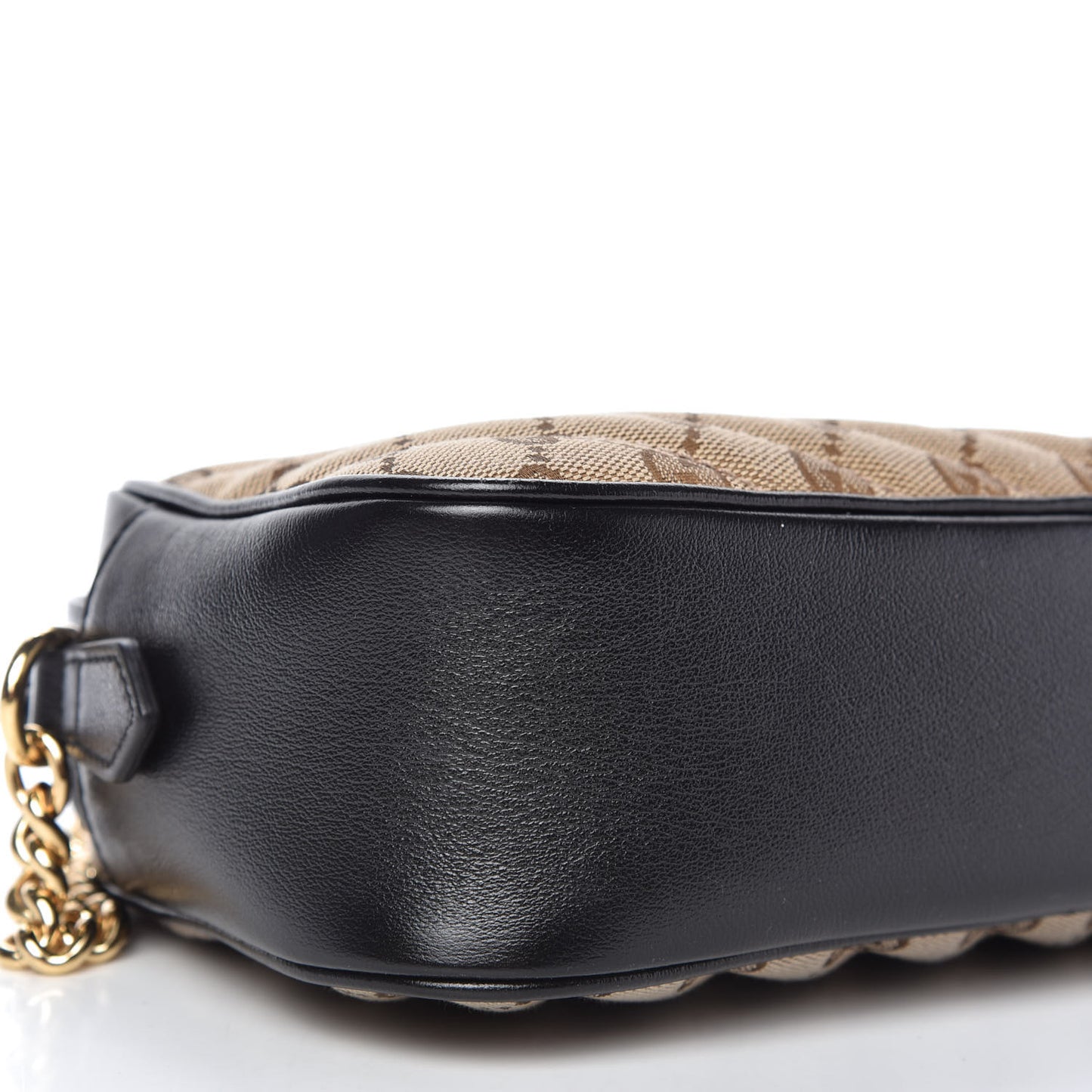 Monogram Matelasse Diagonal Small GG Marmont Chain Shoulder Bag Beige Black