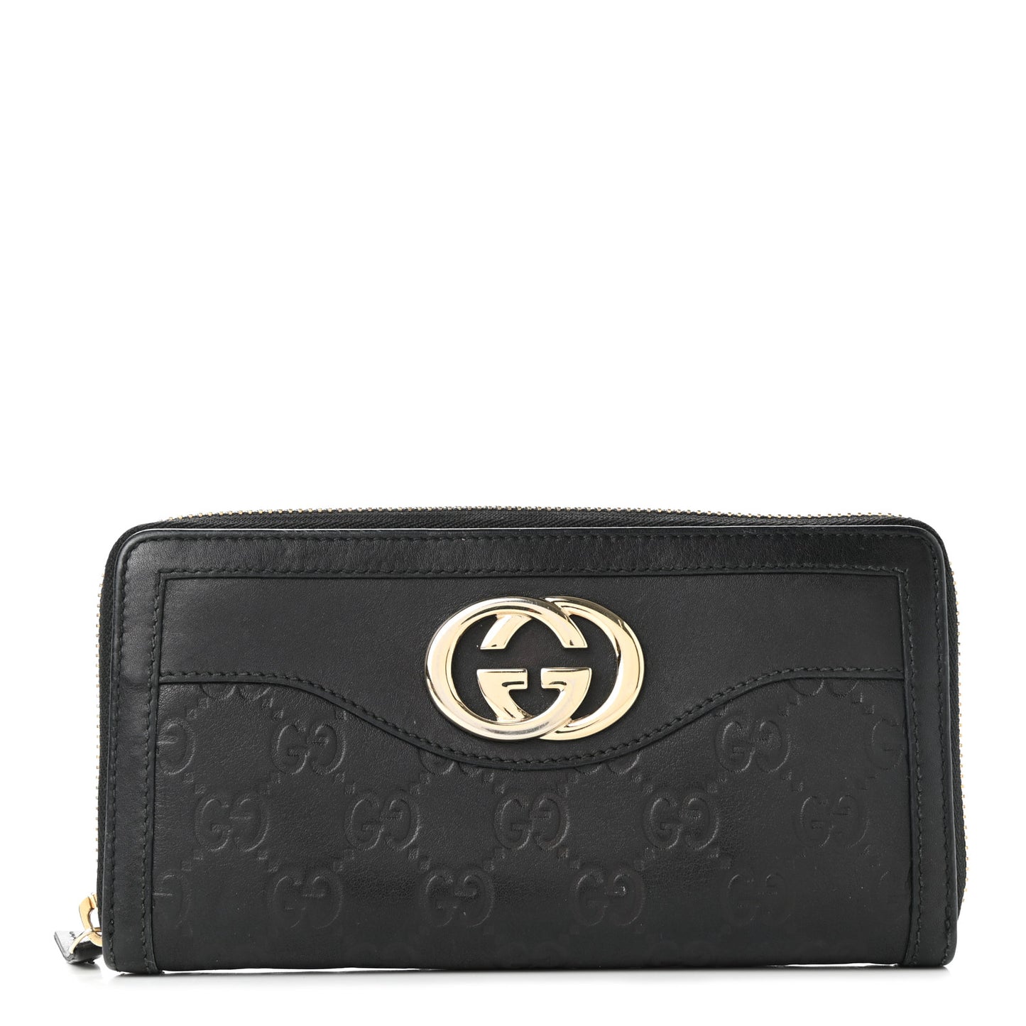 Guccissima Sukey Zip Around Wallet Black