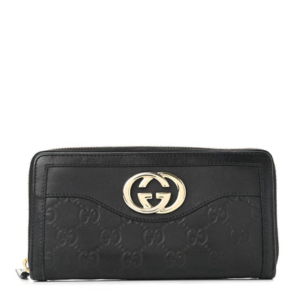 Gucci Guccissima Sukey Zip Around Wallet Black 1 of 8