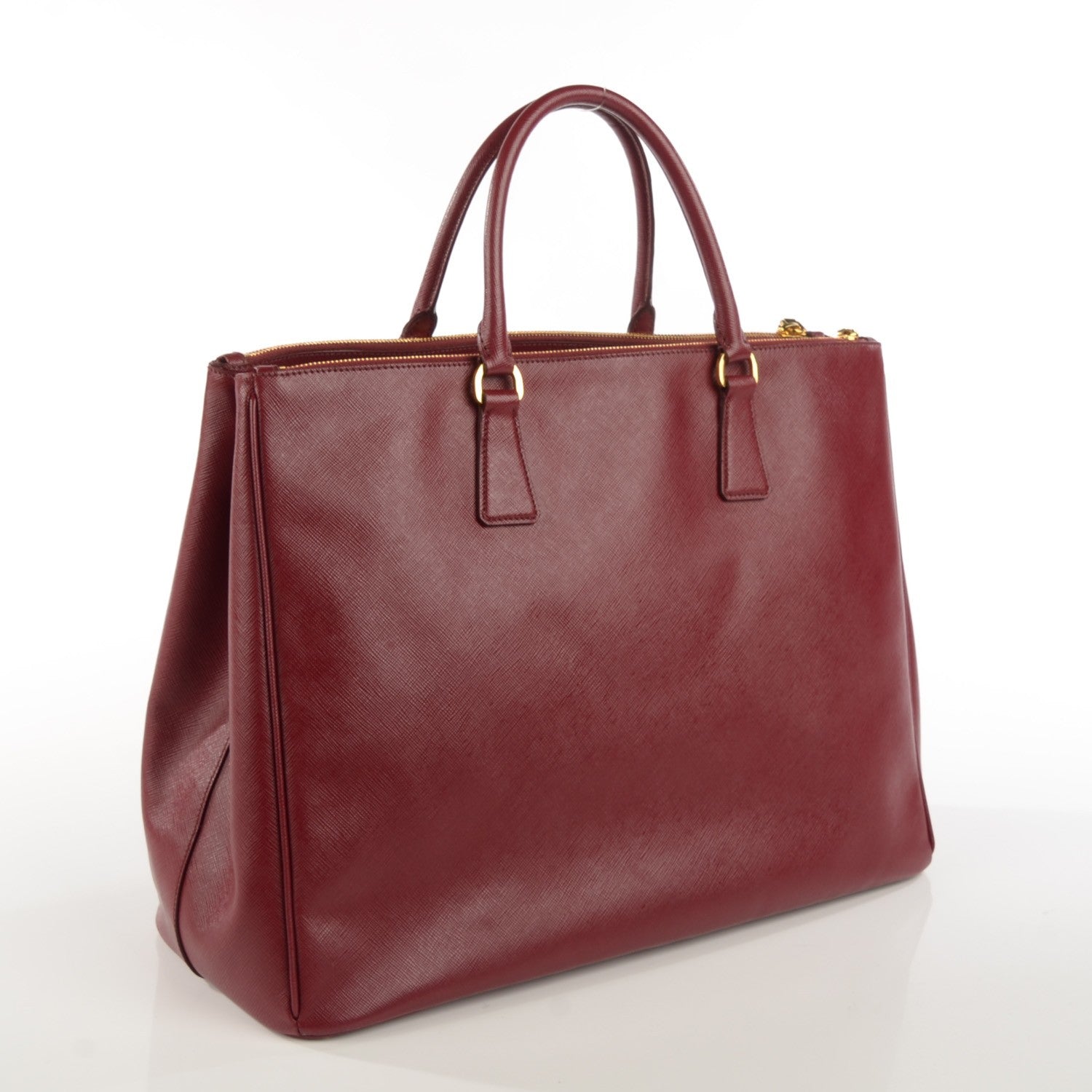 Prada Saffiano Lux Extra Large Galleria Double Zip Tote Cherry 3 of 8
