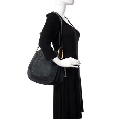 Chloe Calfskin Suede Small Hayley Hobo Silver Blue 2 of 15