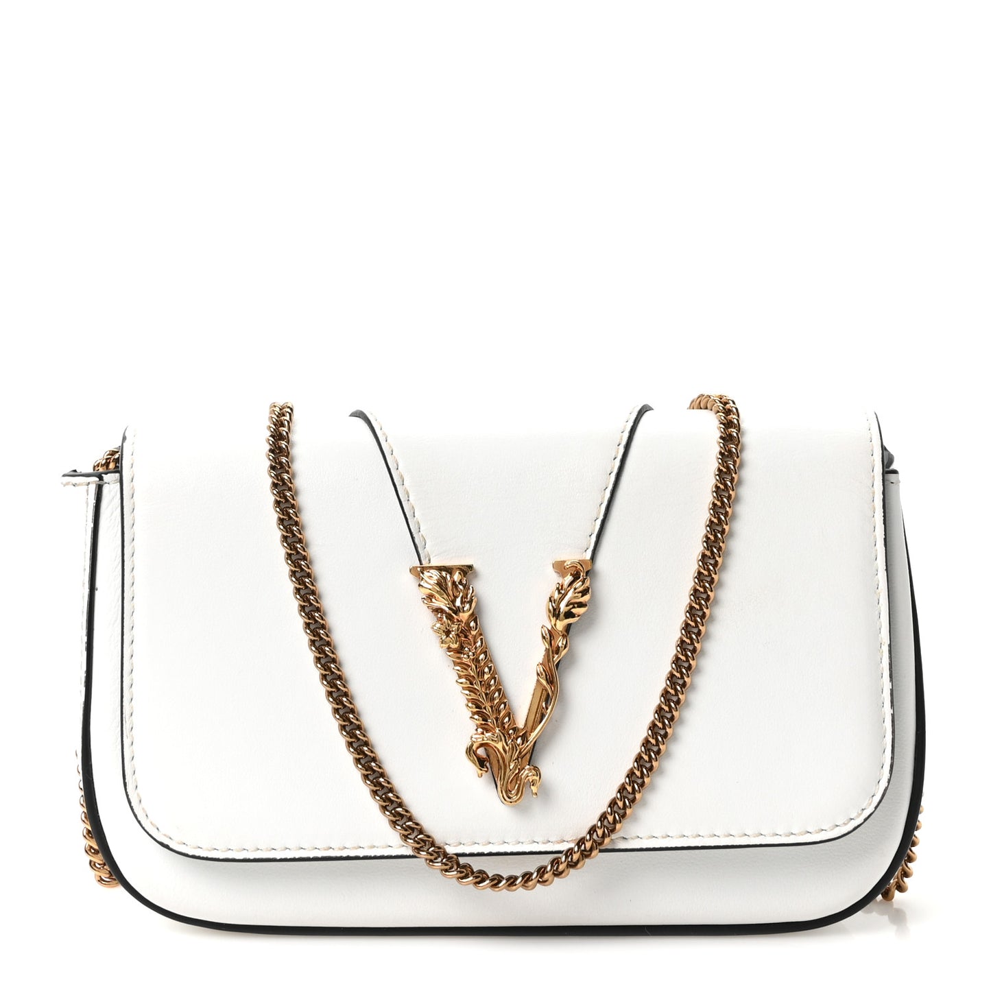 Vitello Virtus Mini Chain Bag White
