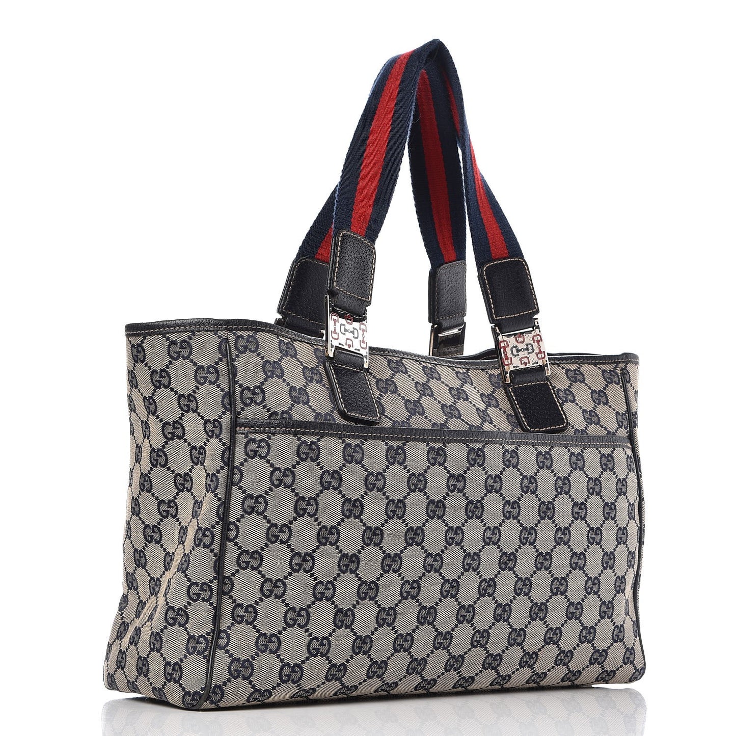 GG Monogram Web Pop Tote Navy