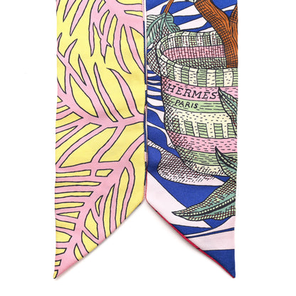 Hermes Silk La Danse Des Amazones Twilly Bleu Roy Vert Jaune 2 of 4