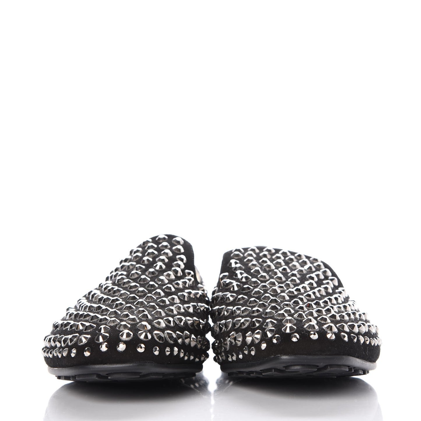 Suede Studded Wheel Loafers 38 Black