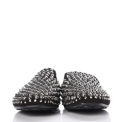 Jimmy Choo Suede Studded Wheel Loafers 38 Black 2 of 11