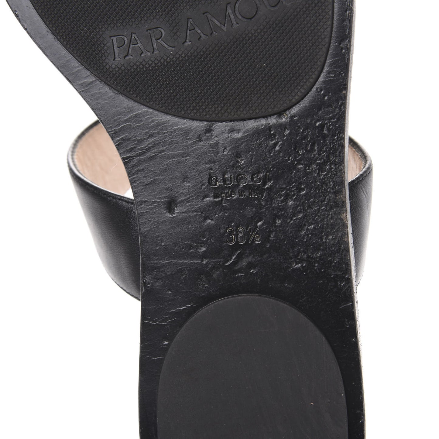 Calfskin GG Marmont Thong Sandals 38.5 Black
