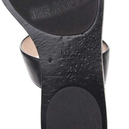 Gucci Calfskin GG Marmont Thong Sandals 38.5 Black 7 of 8
