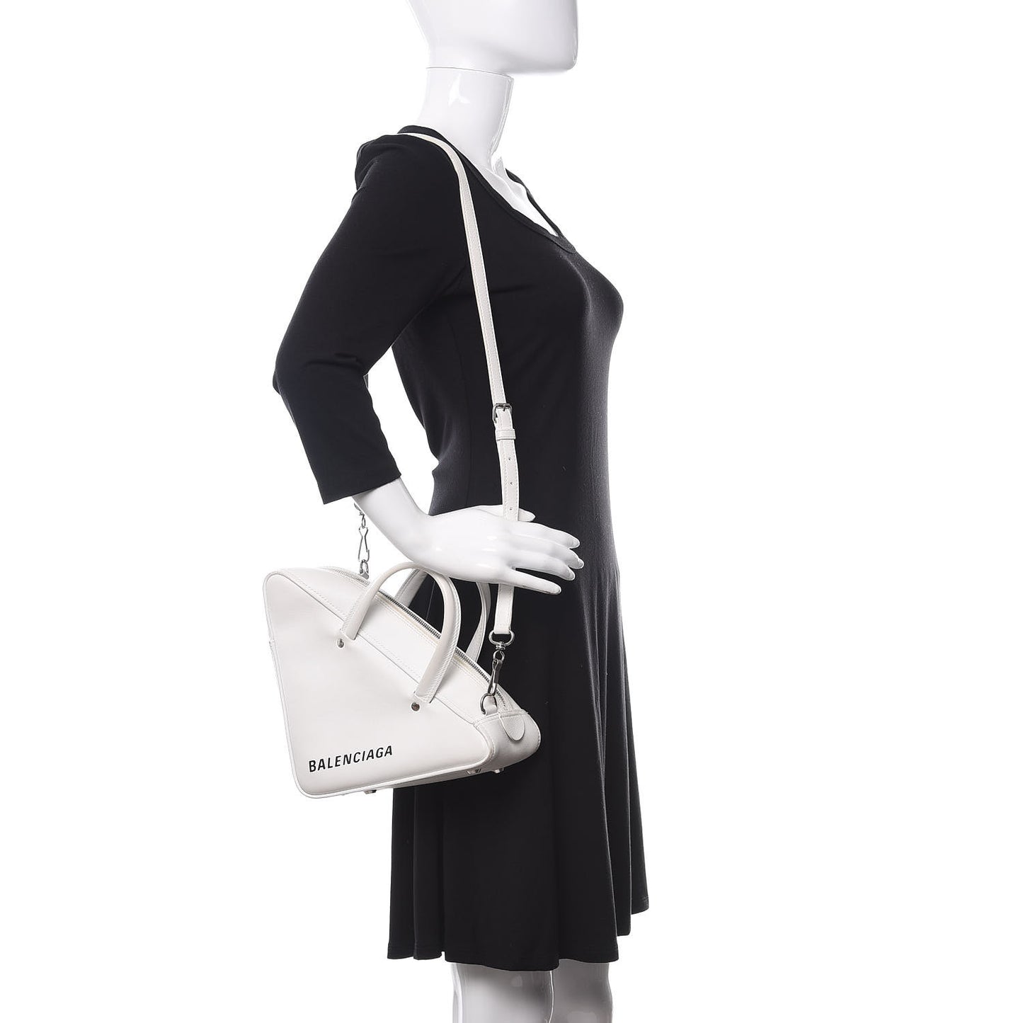 Calfskin S Triangle Duffle White