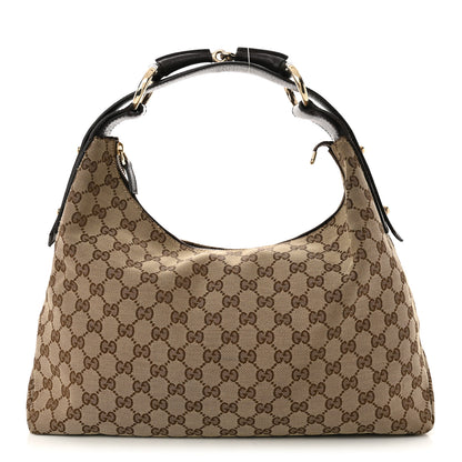 Gucci Monogram Medium Horsebit Chain Hobo Dark Brown 1 of 16