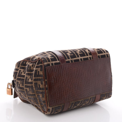 Fendi Velvet Zucca Vitello Small Forever Boston Fango Grigio Bruciato 4 of 7