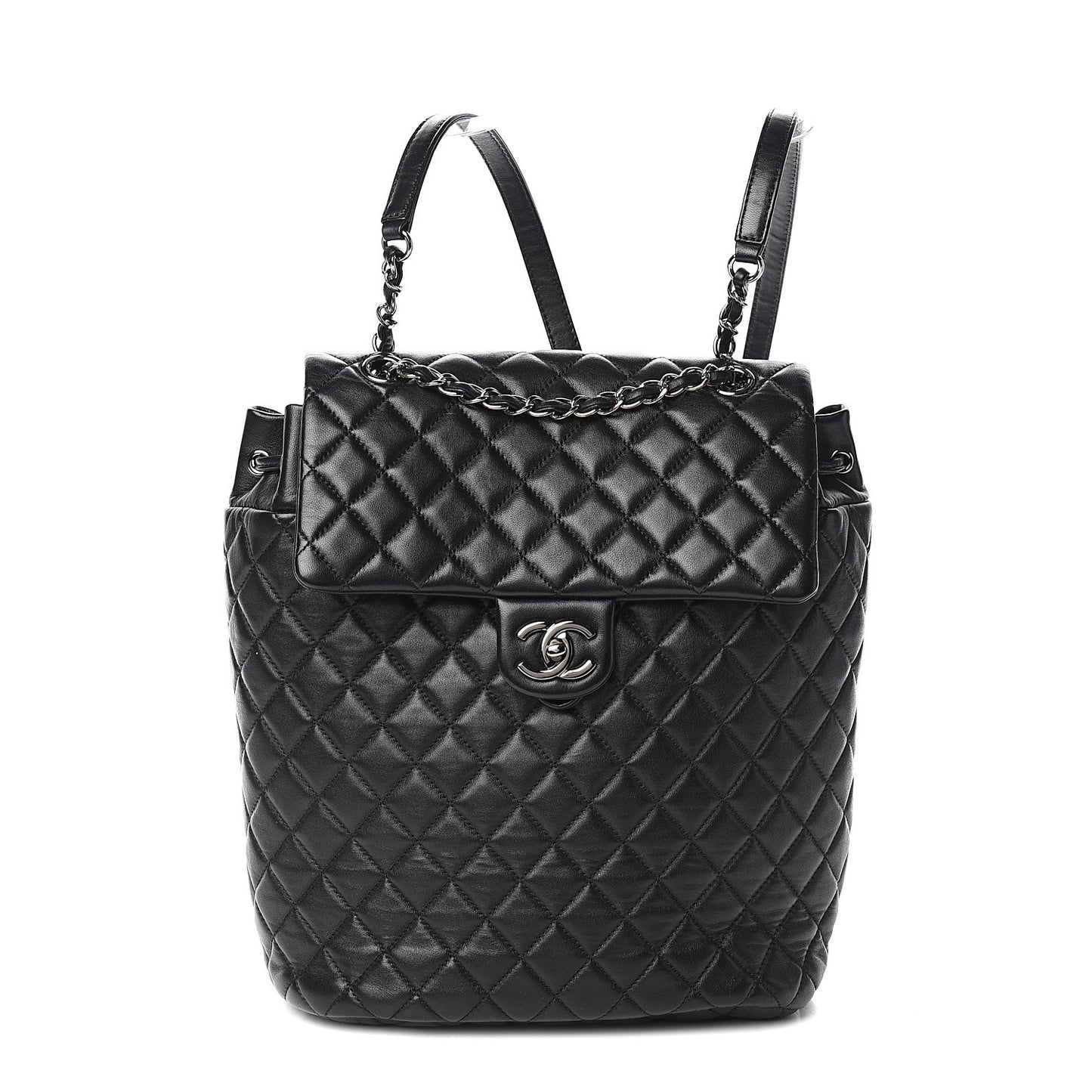 Lambskin Quilted Large Urban Spirit Backpack Black