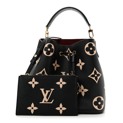 Louis Vuitton Empreinte Monogram Giant Neonoe MM Black Beige 3 of 12