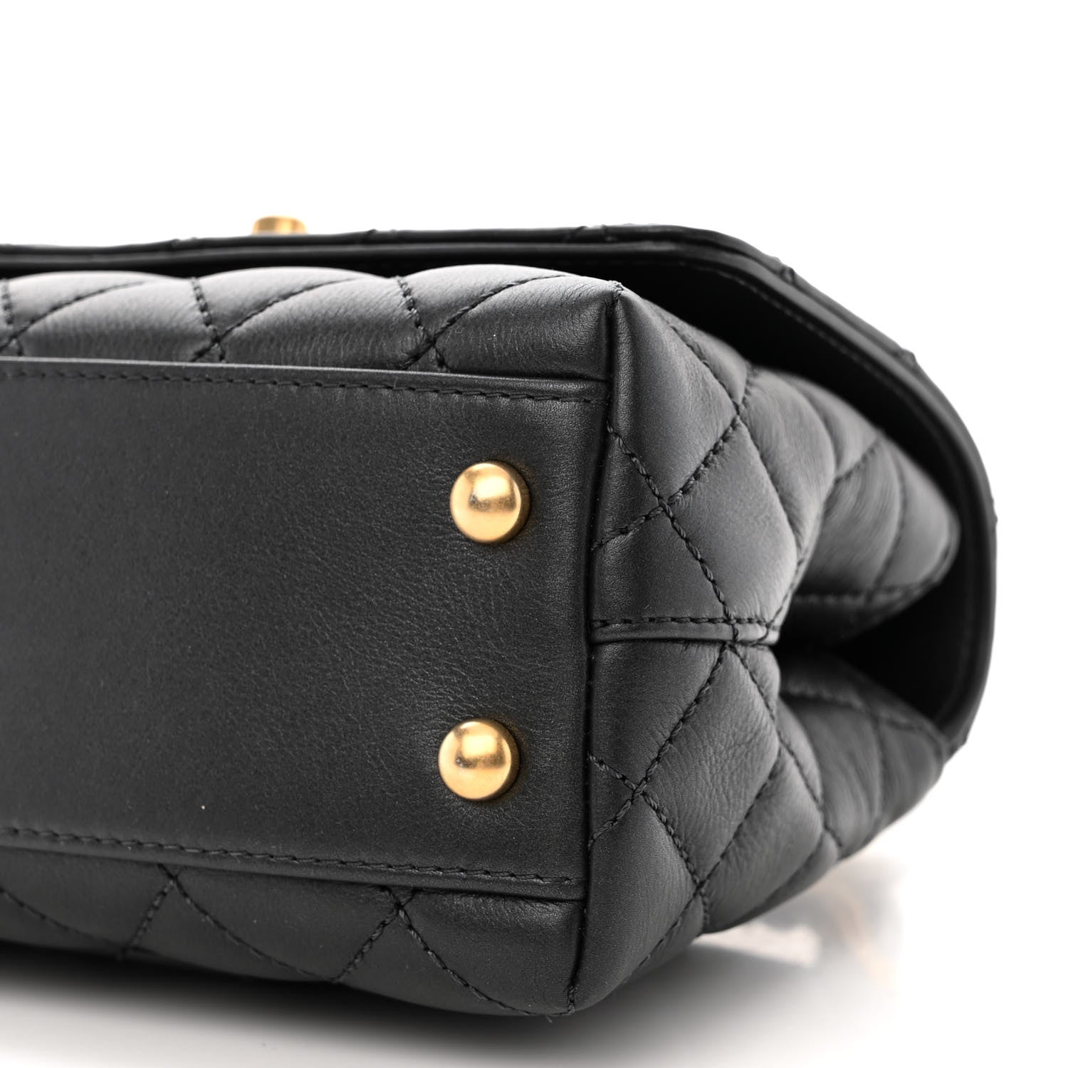 Chanel Calfskin Strass Quilted Extra Mini Coco Handle Flap Dark Grey 12 of 14