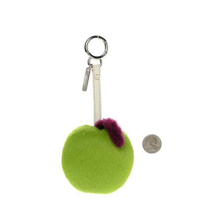 Fendi Calf Hair Shearling Apple Bag Charm Green Multicolor 2 of 3