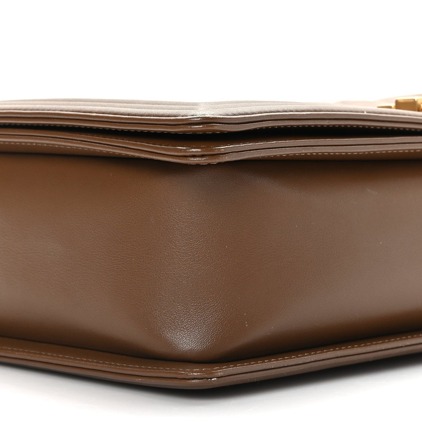 Calfskin Quilted Large Boy Flap Brown