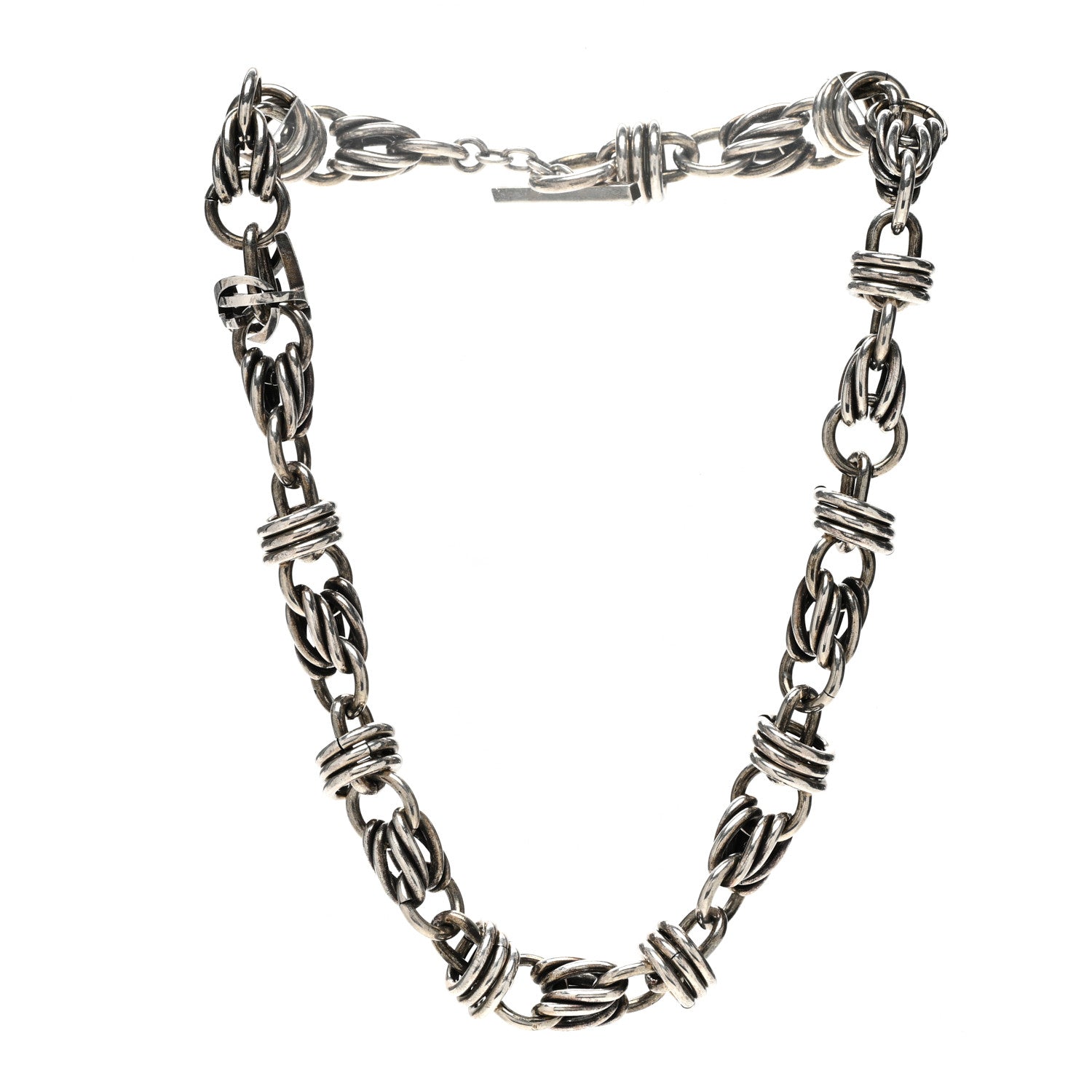 Saint Laurent Chunky Chain Necklace Oxidized Silver 3 of 6