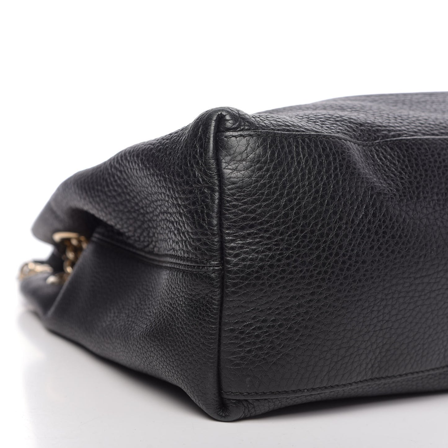 Pebbled Calfskin Medium Soho Chain Shoulder Bag Black