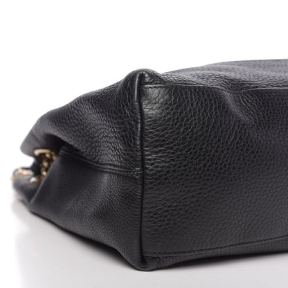 Gucci Pebbled Calfskin Medium Soho Chain Shoulder Bag Black 9 of 13