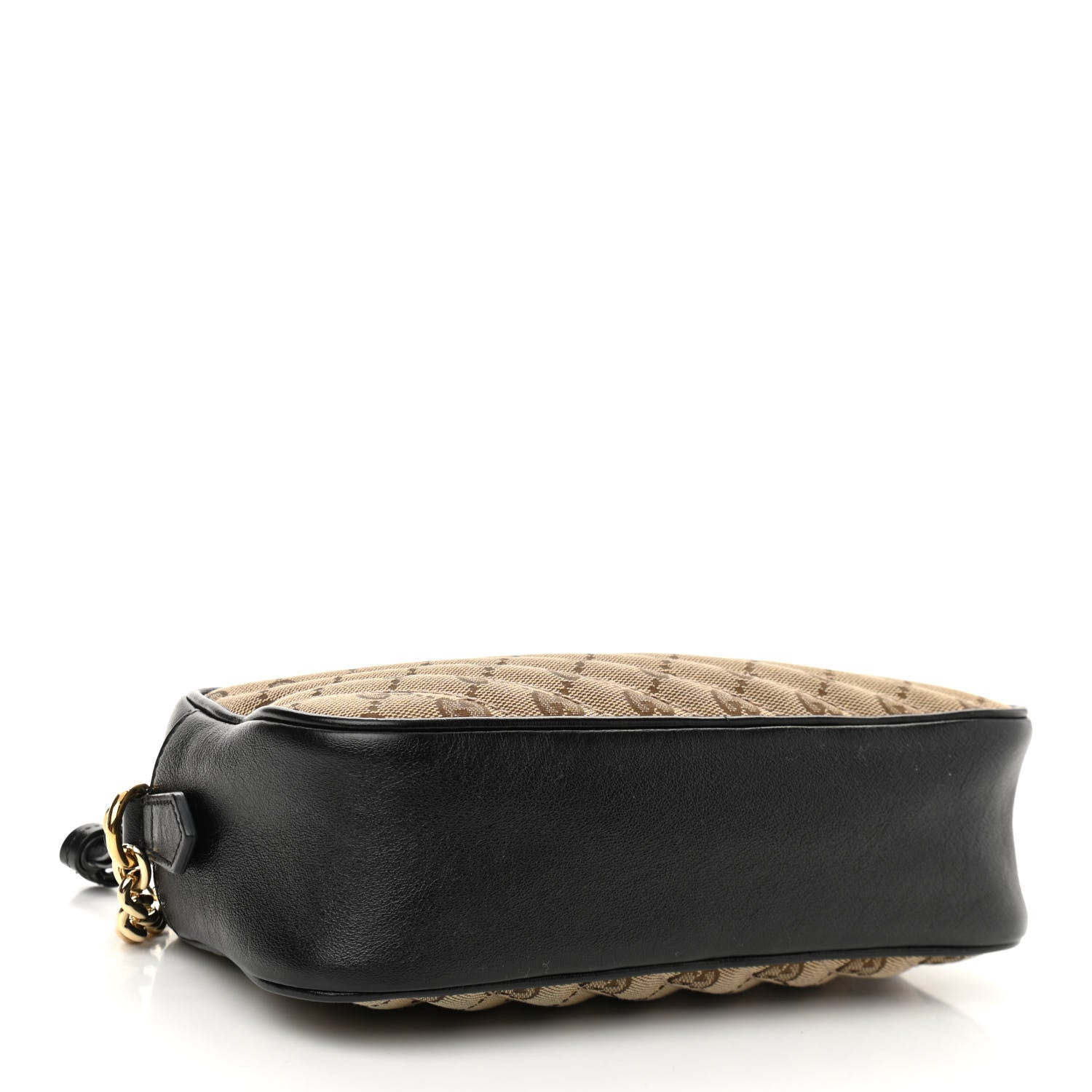 Gucci Monogram Matelasse Diagonal Small GG Marmont Chain Shoulder Bag Beige Black 4 of 11
