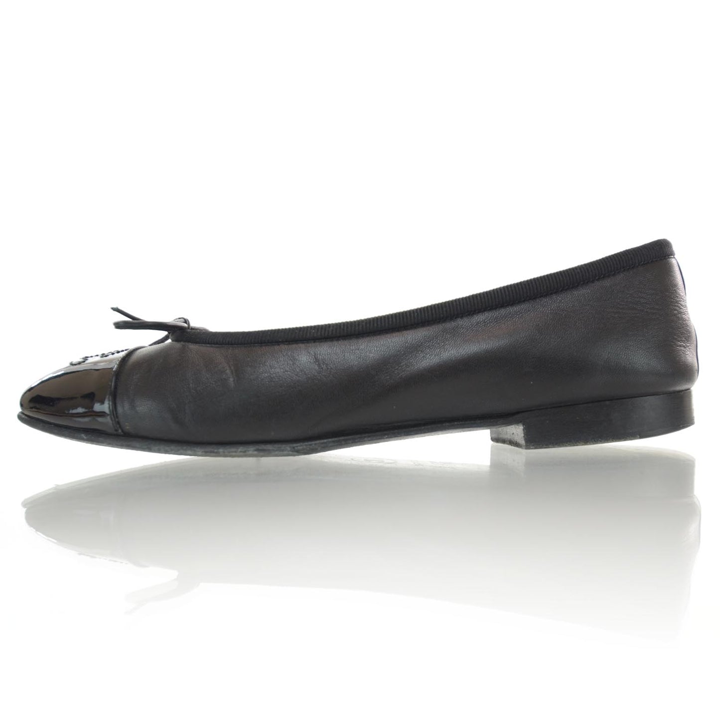 Patent Cap Toe Ballet Flats 35.5 Black