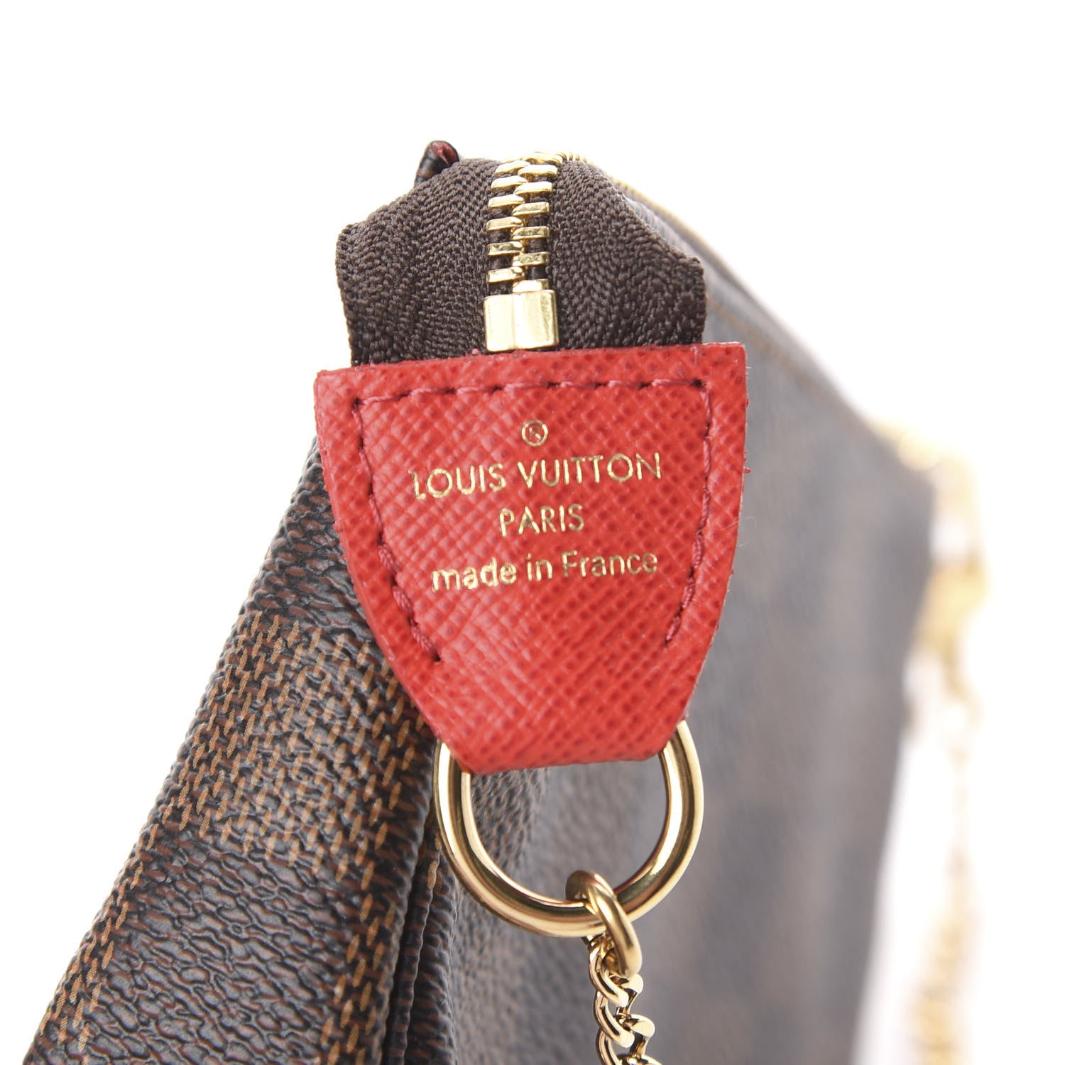 Louis Vuitton Damier Ebene 2019 Christmas Animation Mini Pochette Accessories Red 6 of 6
