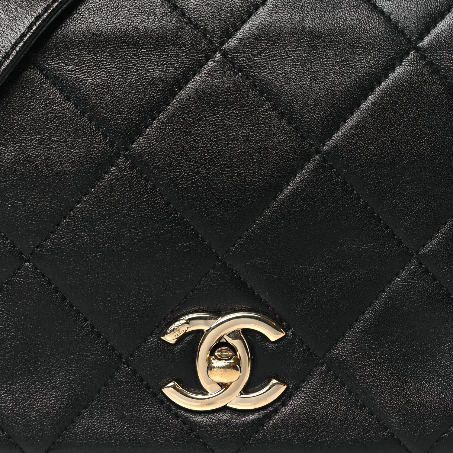 Chanel Lambskin Quilted Small Chain Rows Flap Black 9 of 11