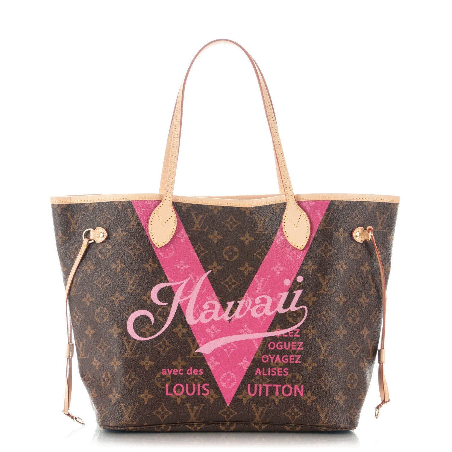 Louis Vuitton Monogram Hawaii V Neverfull MM Hot Pink 1 of 10