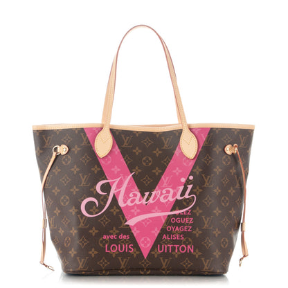 Louis Vuitton Monogram Hawaii V Neverfull MM Hot Pink 1 of 10