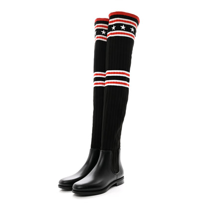 Givenchy Knit Rubber Storm Over The Knee Boots 41 Black 3 of 10