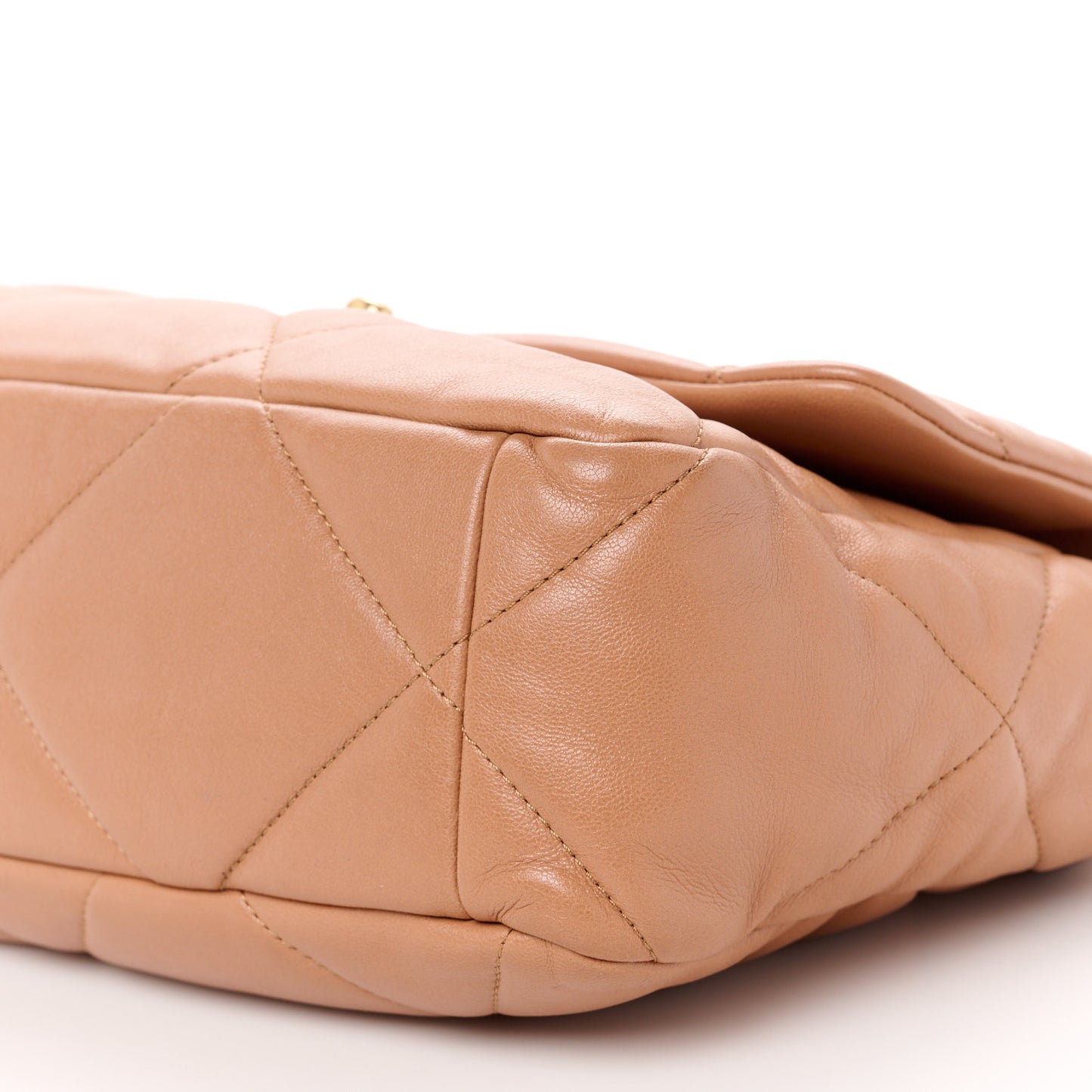 Lambskin Quilted Large Chanel 19 Flap Brown