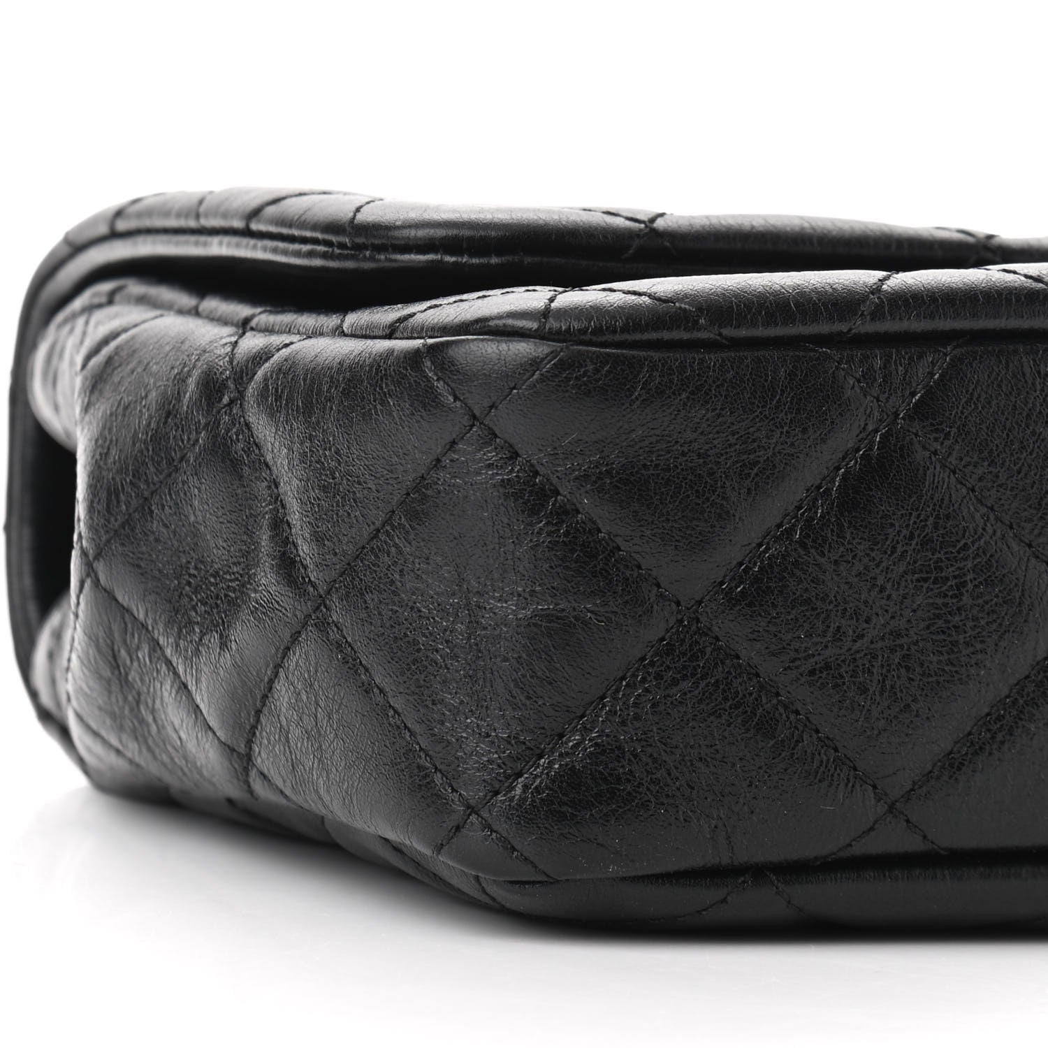 Chanel Glazed Calfskin Quilted Pearl Side Flap Black 9 of 10