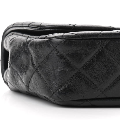 Chanel Glazed Calfskin Quilted Pearl Side Flap Black 9 of 10