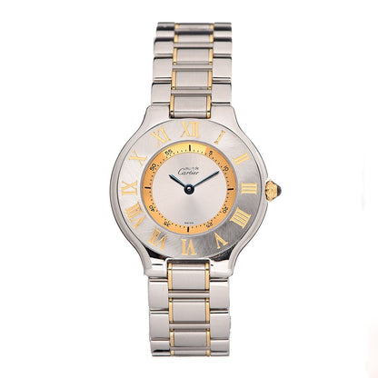 Cartier Stainless Steel 18K Yellow Gold 31mm Must De 21 Quartz Watch 1 of 6