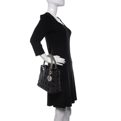 Christian Dior Satin Cannage Medium Lady Dior Black 2 of 9