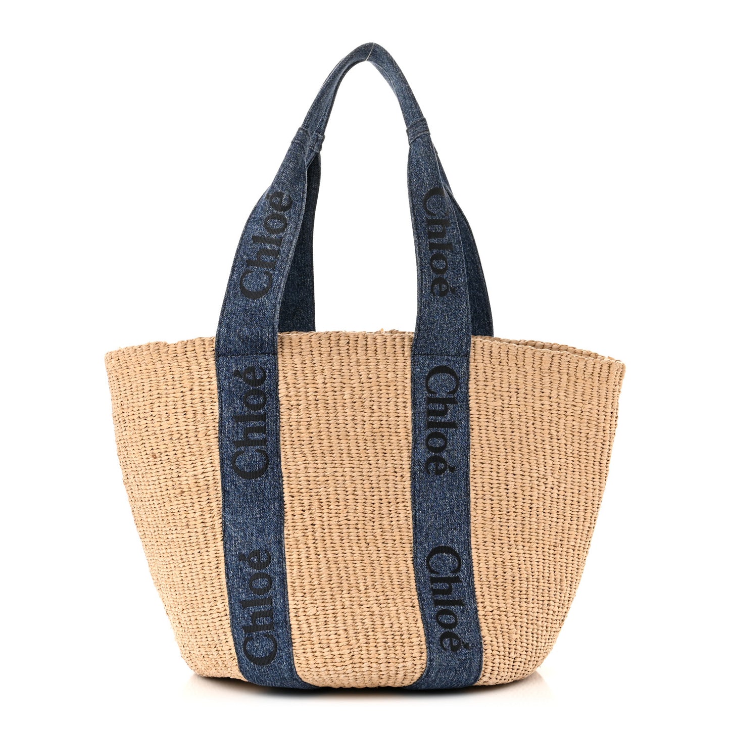 Woven Large Woody Basket Tote Denim