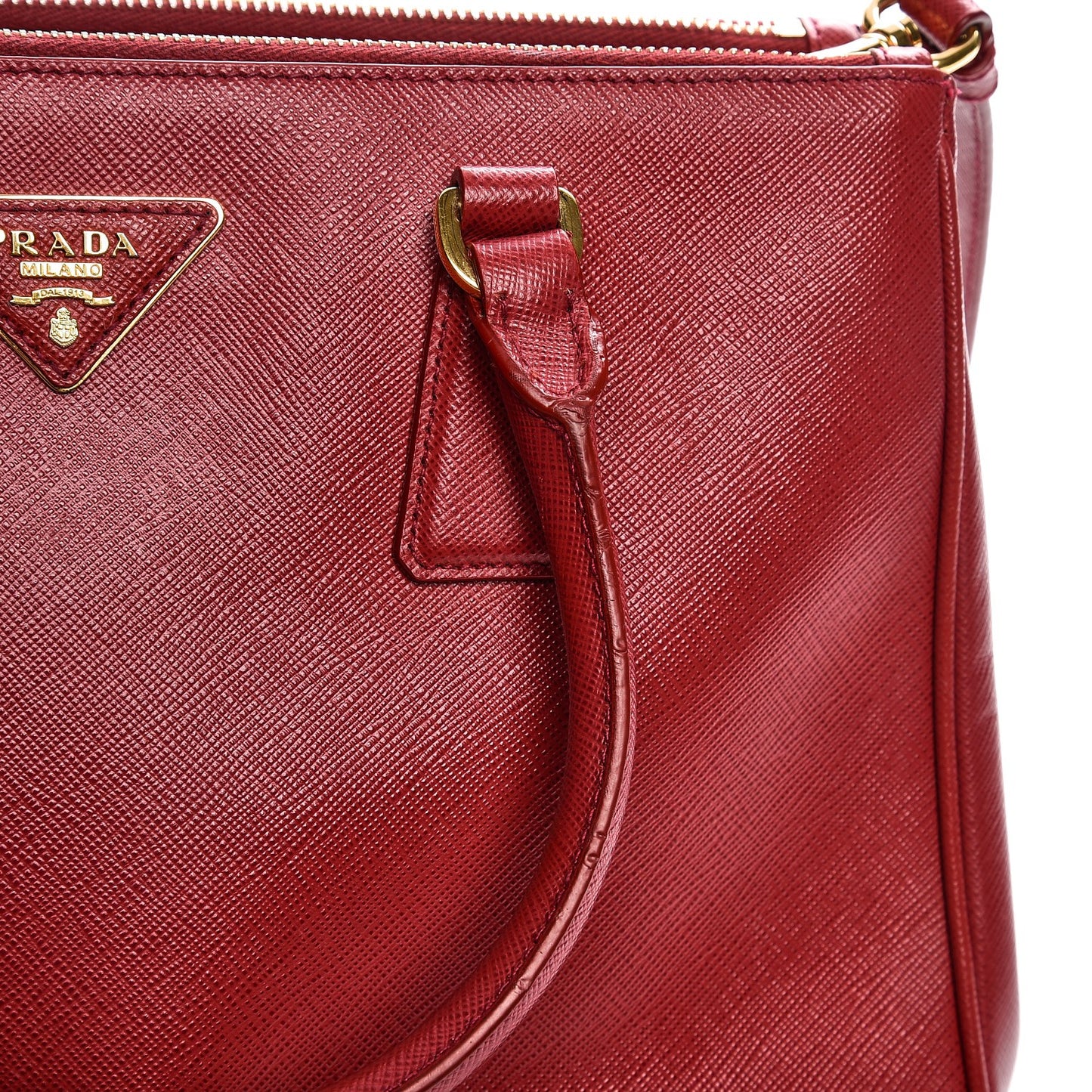 Saffiano Small Galleria Double Zip Tote Fuoco