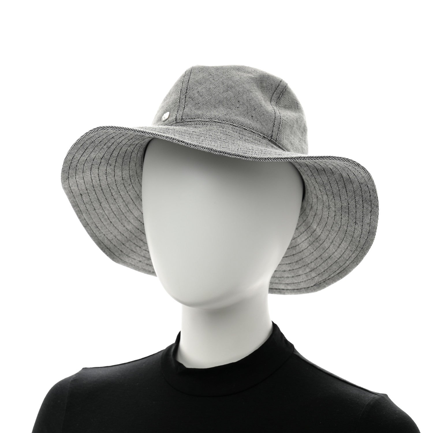 Hermes Linen Cotton Colette Bucket Hat 58 Black 2 of 9
