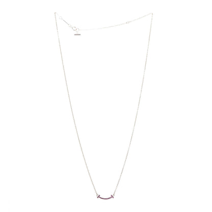 Tiffany 18K Rose Gold Pink Sapphire Mini T Smile Pendant Necklace 3 of 6