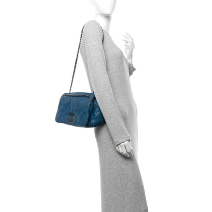 Chanel Iridescent Calfskin Glint Flap Blue 2 of 10