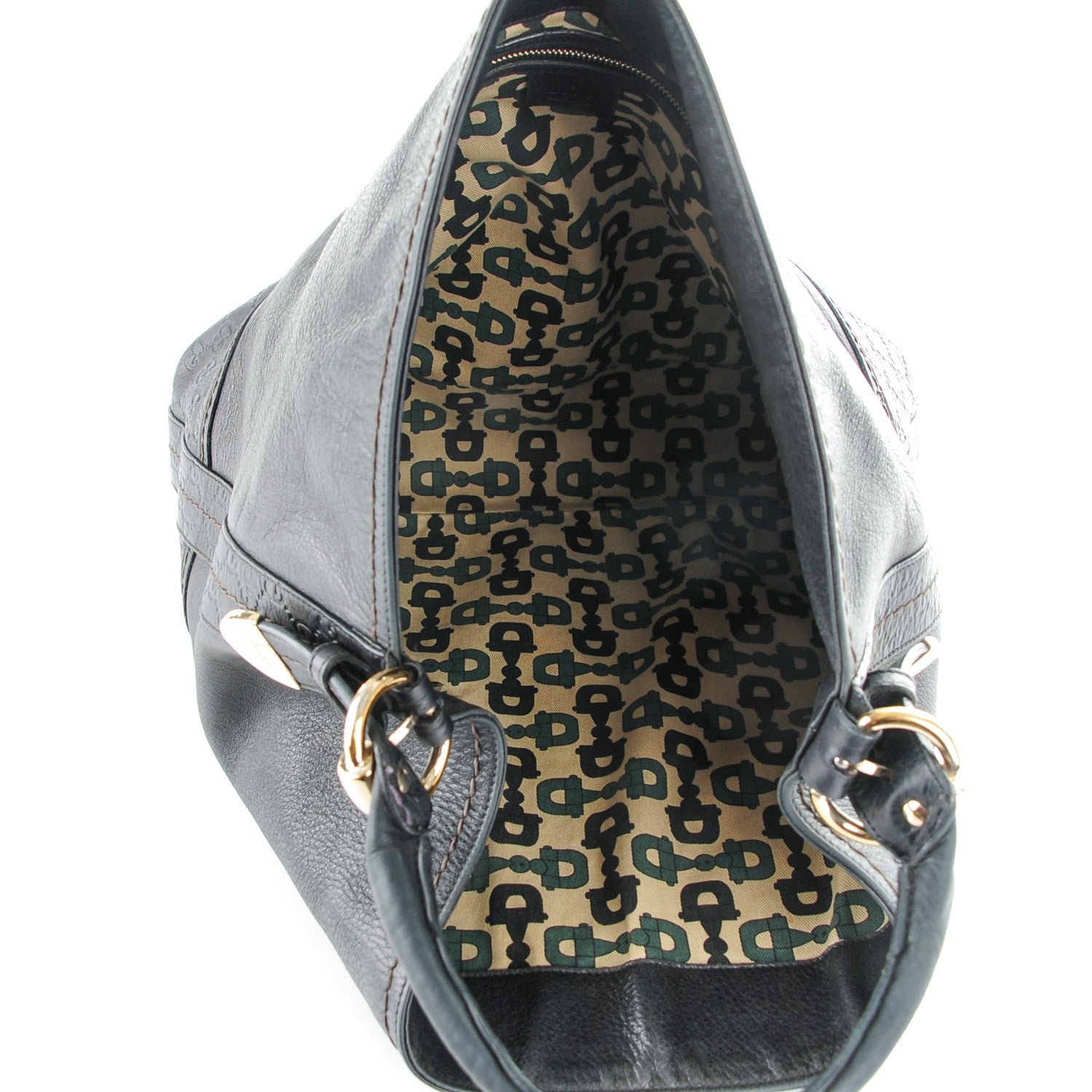 Gucci Calfskin Guccissima Trim Large Signoria Hobo Black 5 of 7