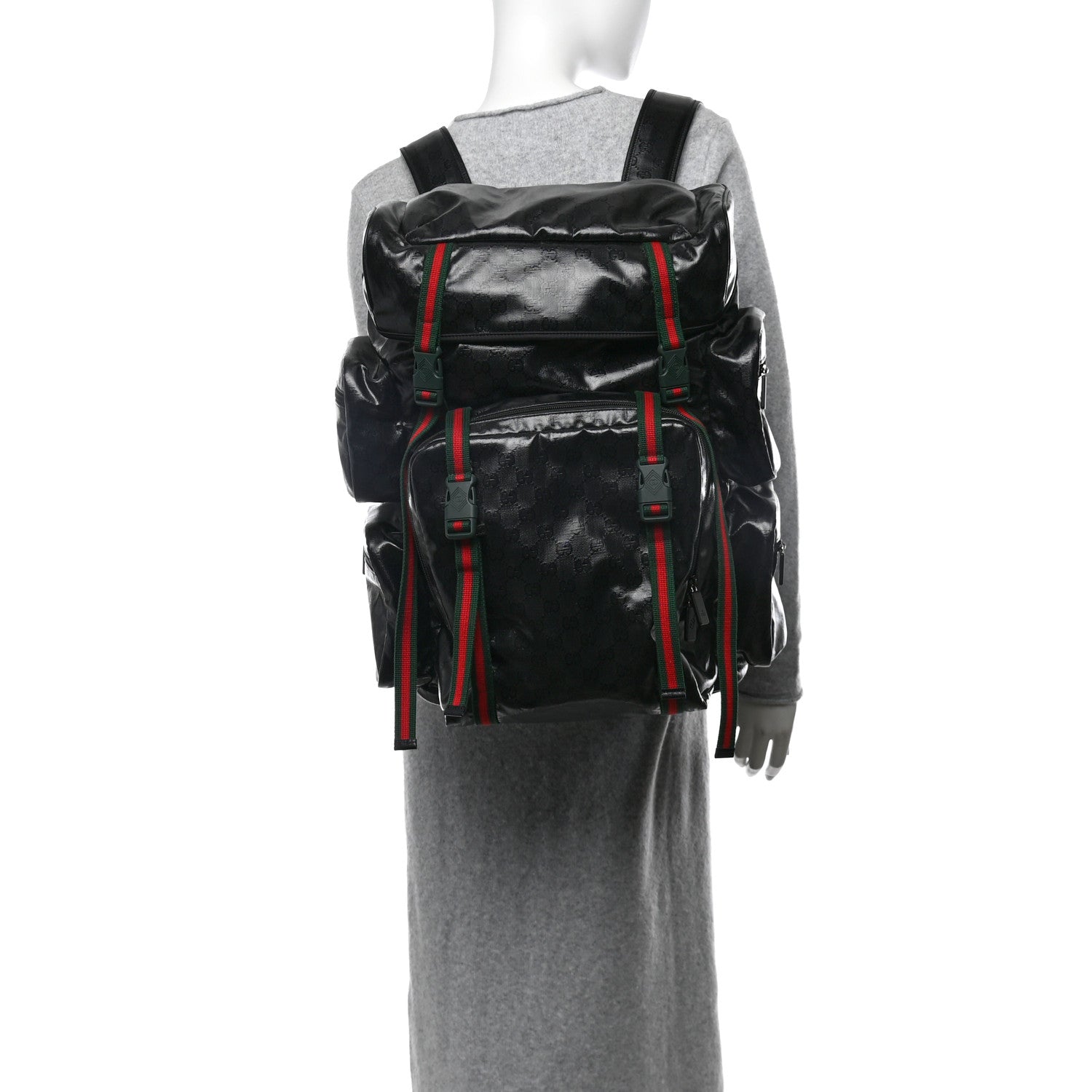 Gucci GG Crystal Monogram Web Backpack Black 2 of 9