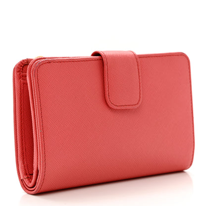 Prada Saffiano Metal Compact Wallet Rubinho 3 of 7