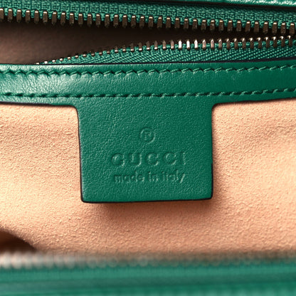 Gucci Calfskin Matelasse Sylvie Web Small GG Marmont Top Handle Shoulder Bag Emerald 8 of 18
