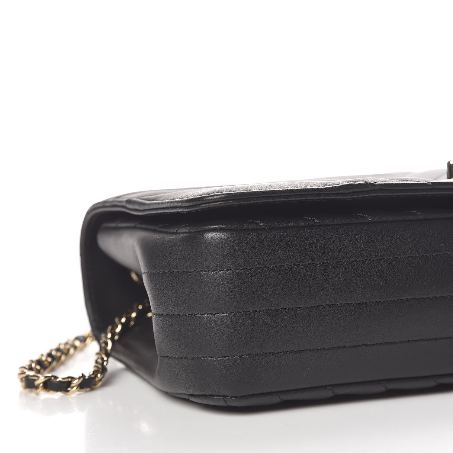 Chanel Calfskin Chevron Quilted Statement Flap Black 8 of 11