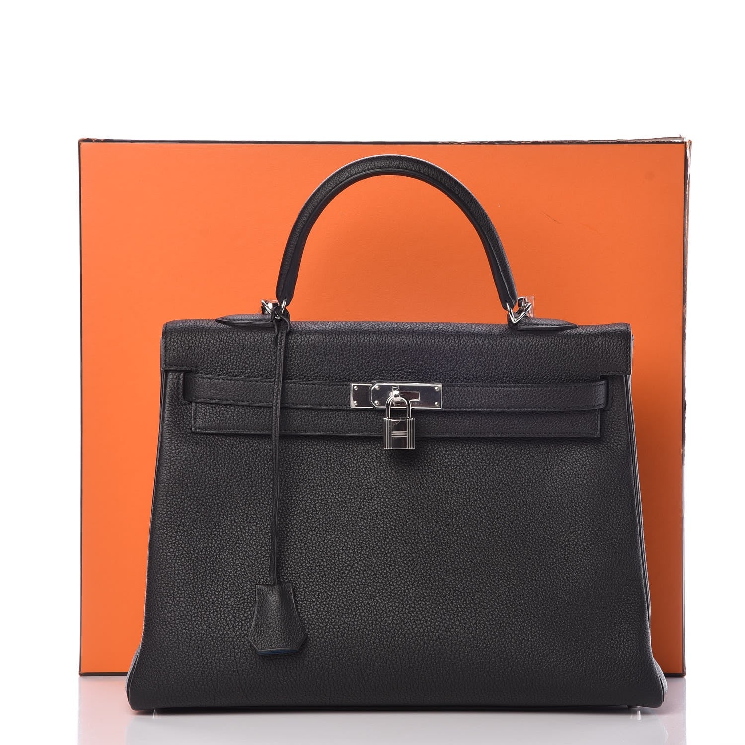 Hermes Togo Verso Kelly Retourne 35 Black Bleu Agate 40 of 40