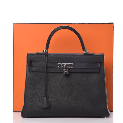 Hermes Togo Verso Kelly Retourne 35 Black Bleu Agate 40 of 40