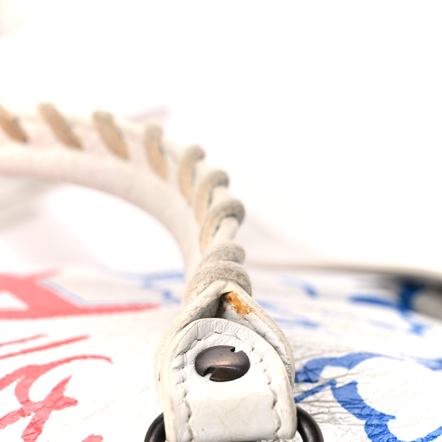 Balenciaga Agneau Graffiti All Over Classic Hardware S City White Bleu Rouge 16 of 18
