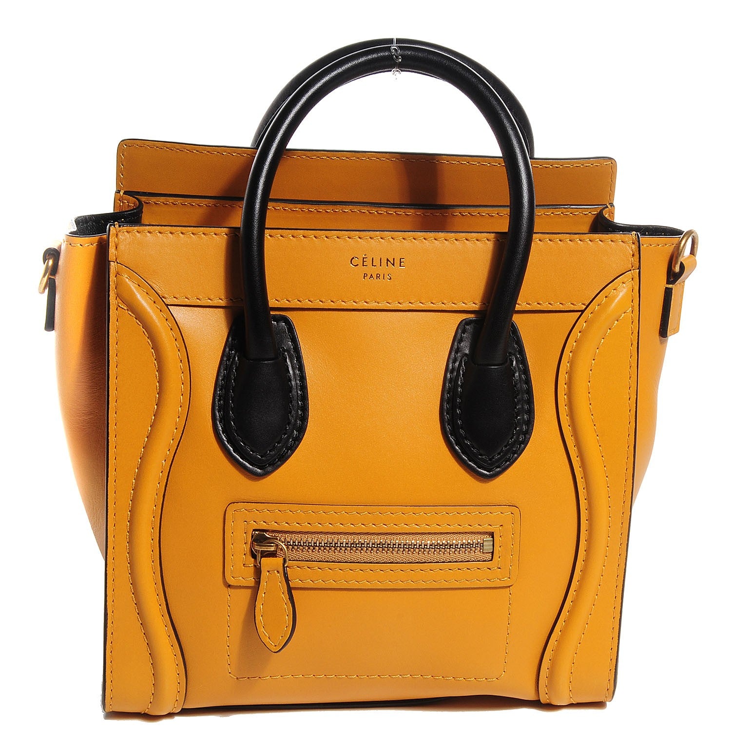 Celine Smooth Calfskin Nano Luggage Amber Black 1 of 8